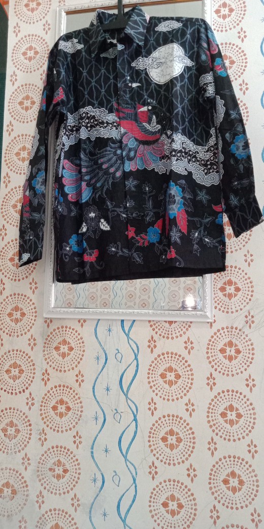 Batik Couple Keluarga Sania Ruffle Ori Ndoro Jowi Dnt Motif Mega Bulan Abu