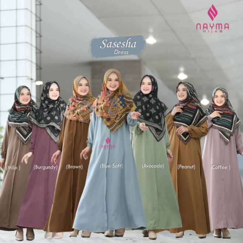 Sashesa dress by Nayma Gamis casual Busui Friendly bahan Eshal zara lembut dan ringan