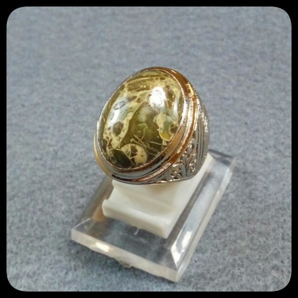 CINCIN ASLI NATURAL JASPER DAUN MOTIF ARTISTIK HARGA MENGGODA