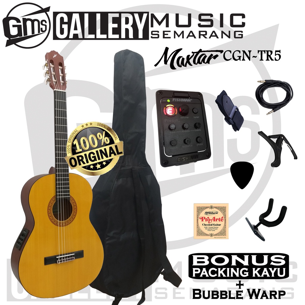 ORIGINAL!!! Gitar Klasik Elektrik Maxtar CGN-TR5 Gitar Klasik Nylon Original Preamp  Equalizer Tuner Fishman