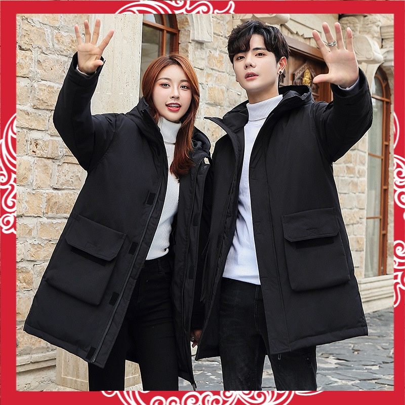 Terbaru Panjang Jaket Pria 2022   Korea Berkerudung  Kerja Bebek Putih Bawah Pasangan Down Mantel Be