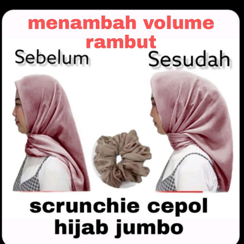 Scrunchie Scrunchies  Cepol Hijab Jumbo  Konde Hijab  Ikat Rambut Jumbo Bahan Diamond Crepe Bisa Pilih Warna