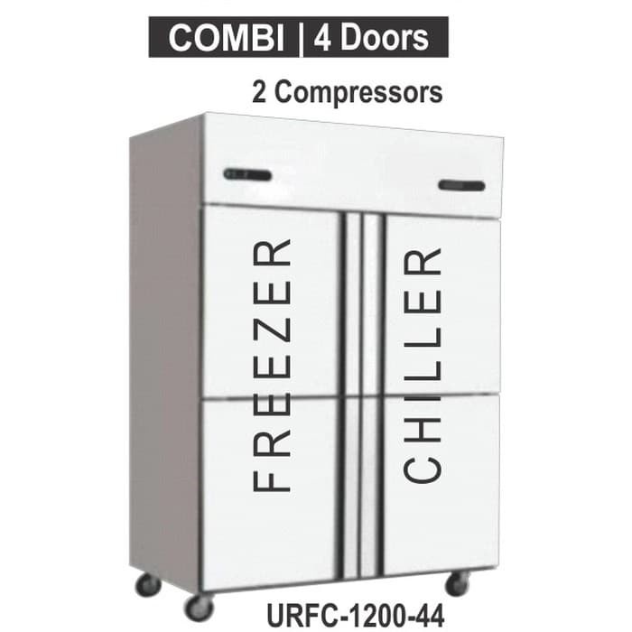 GEA S/S Upright Freezer Chiller URFC-1200-4D Combi Stainless Steel