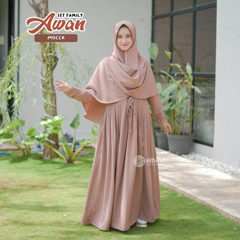Set awan dan khimar gamis murah by elbina hijab