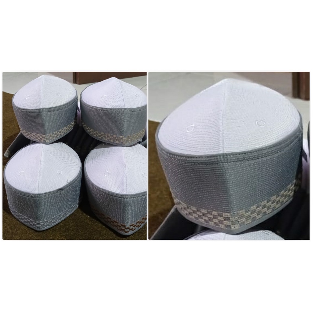 Peci Pria dewasa Silver motif Papan catur/Songkok haji terbaru/realpict/bisa COD