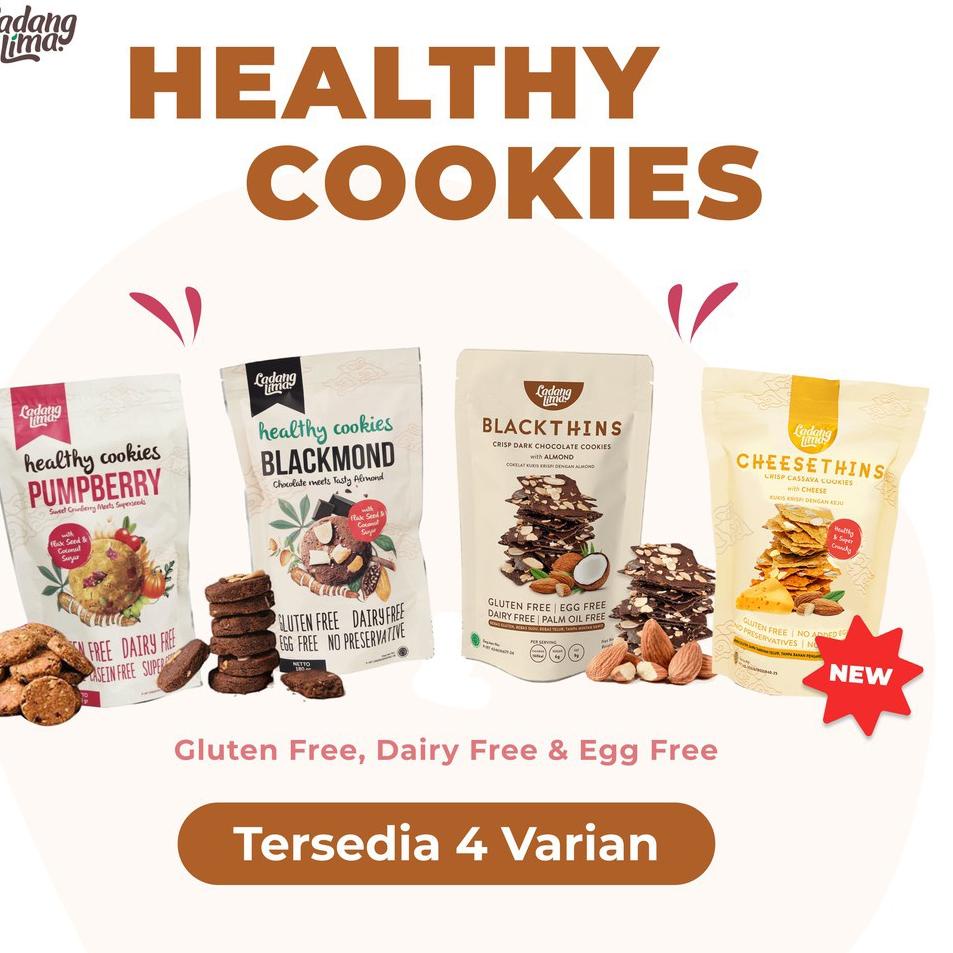 

『8.8 STOK READY』 Cookies Blackthins 100gr / Blackmond 180gr / Cheesethins 80gr / Pumpberry 180gr by Ladang Lima buruan