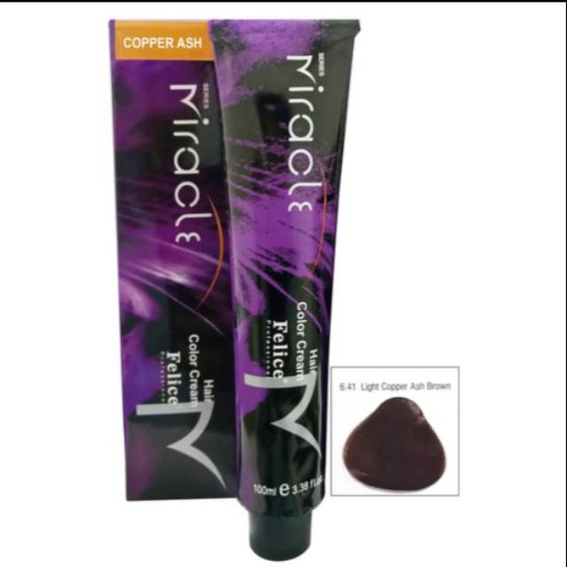 Cat Rambut Felice Miracle 6/41 light copper ash brown