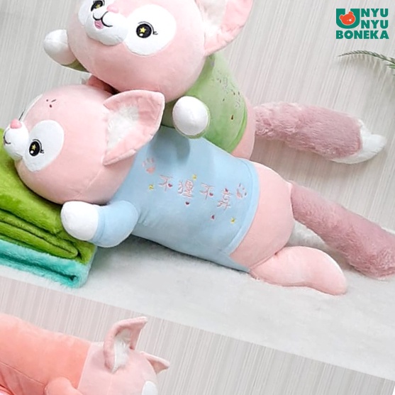 Boneka Bantal Selimut Laying Lina Bell Fox Serigala Animal Balmut 3 in 1