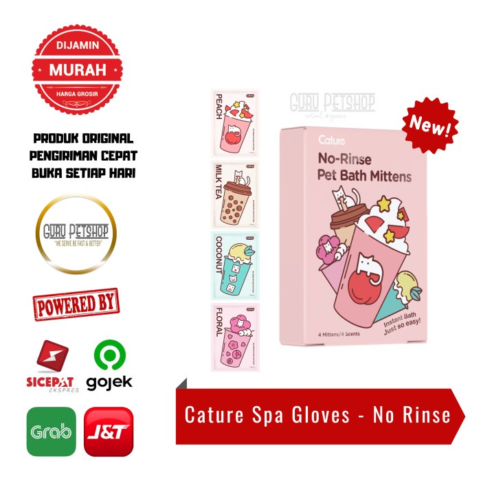 Cature Spa Gloves No Rinse Bath Mittens Sarung Tangan Mandi Tanpa Air