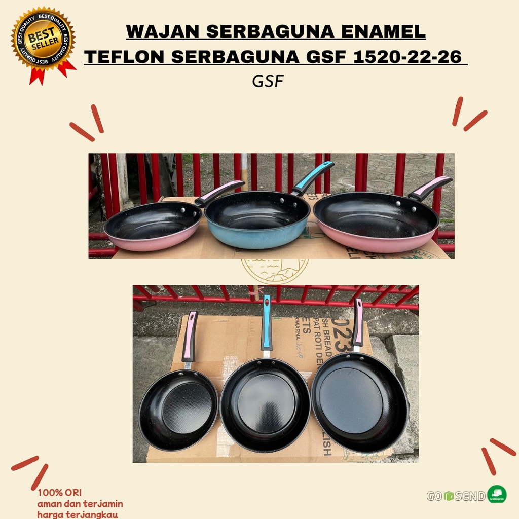 NEW!!! TEFLON SERBAGUNA SGF 1520-22-26 / WAJAN SERBAGUNA + GAGANG SGF ENAMEL