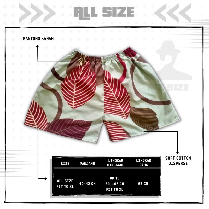 [ 45 MOTIF ] celana pendek boxer/kolor santai pria/wanita remaja/dewasa motif kotak/keramik hitam putih biru-M 33