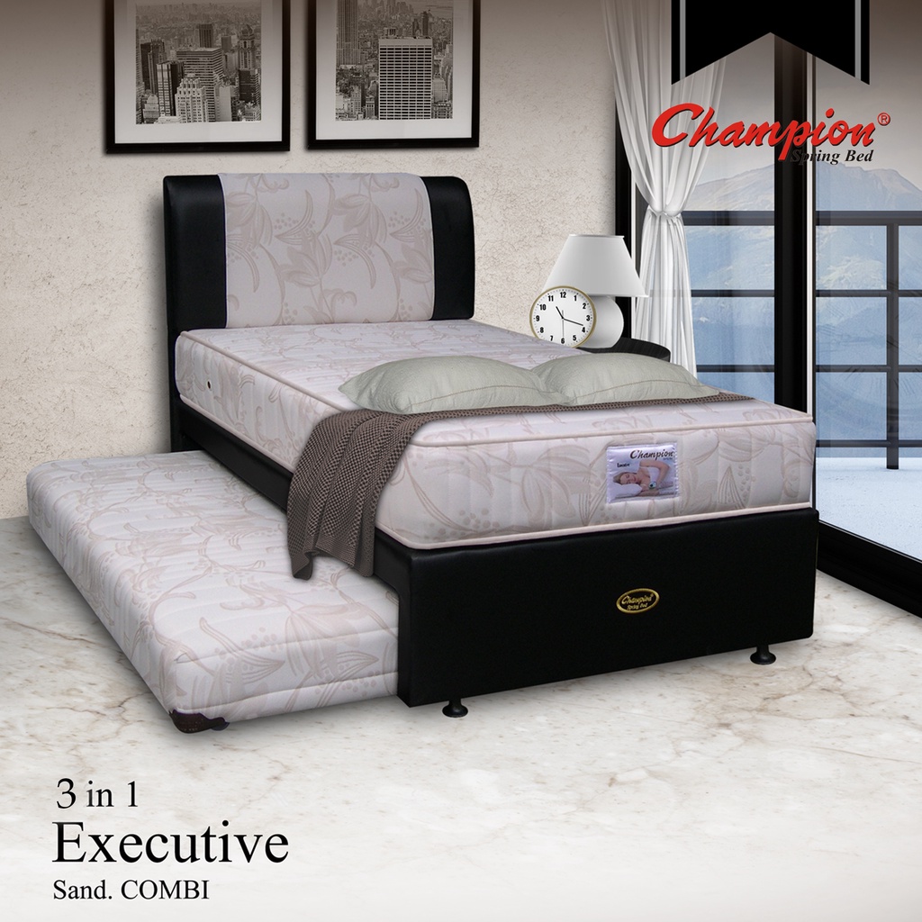 [ FULL SET ] Kasur Springbed CHAMPION 3 in 1 Combi - Kasur Spring Bed Fullset mattress