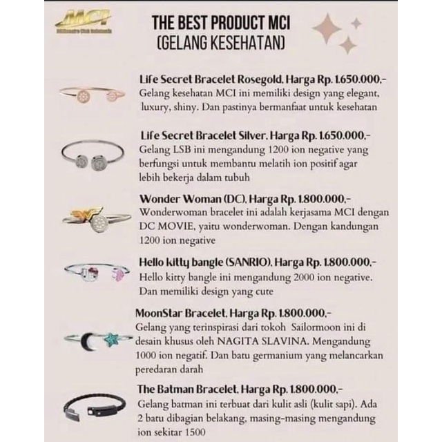 GELANG MCI ORIGINAL 100% SERIES GELANG MCI GELANG KESEHATAN MCI AGEN GELANG MCI GELANG MCI SILVER GE