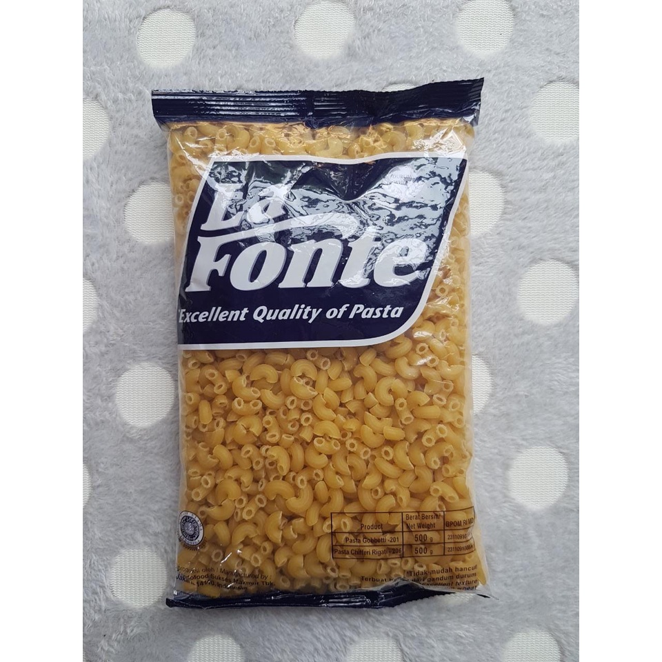 La Fonte Makaroni Pasta Chiferi Rigati 500 Gram