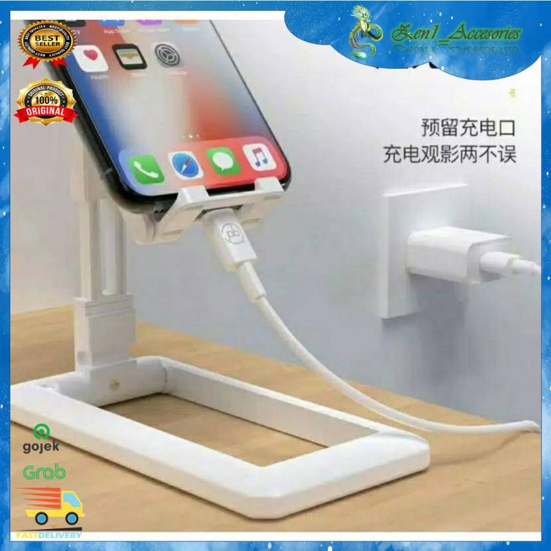 Medan Termurah Bracket hp/tablet Folding phone stand Liftable foldable Phone holder Dudukan handphone import