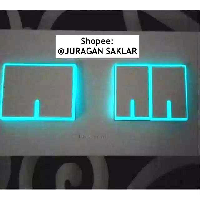 Saklar White 3 Gang 3 tombol Panasonic dengan lampu fluorescence STYLE SERIES