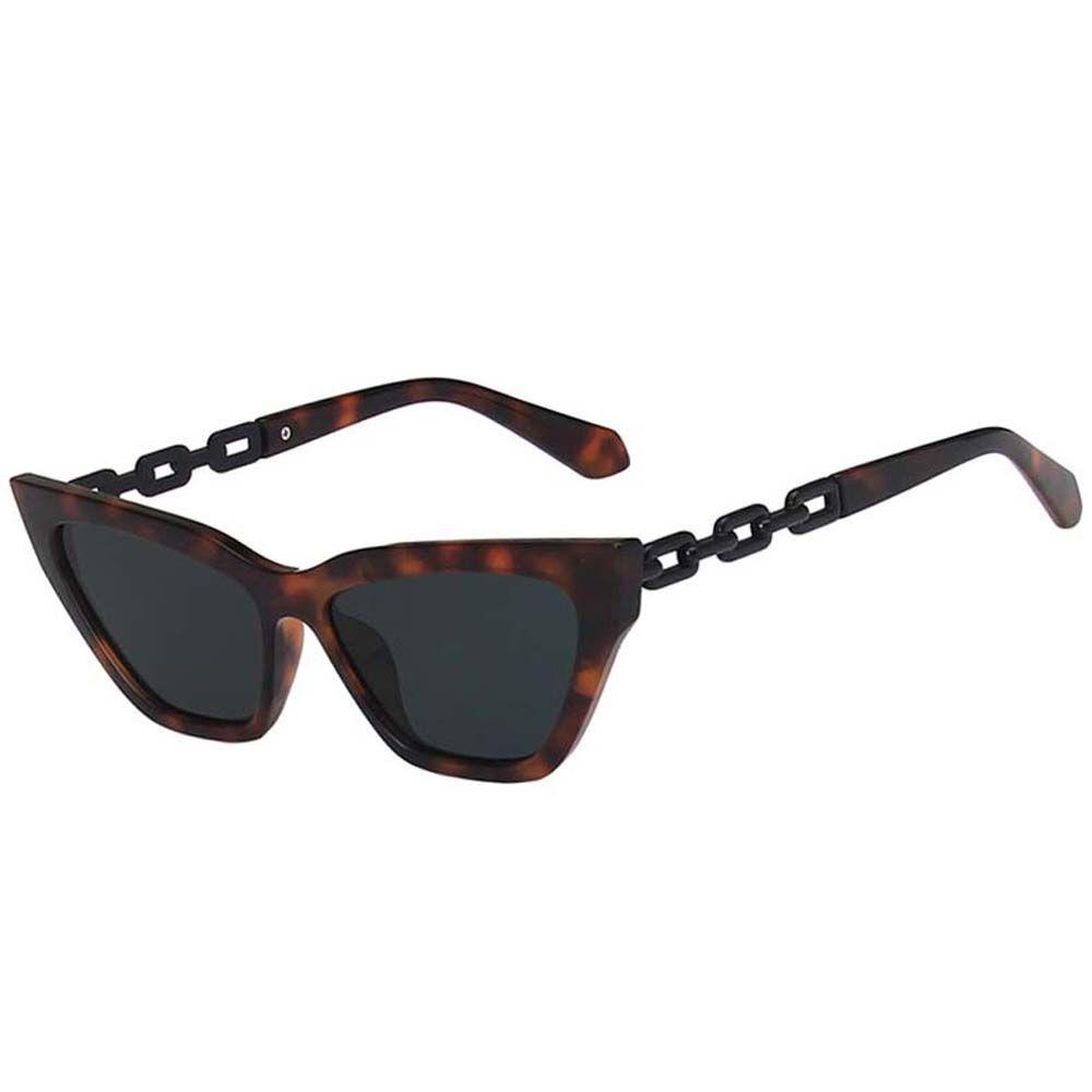 Mxbeauty Kacamata Hitam Kotak Sexy Fashion Anti UV Motif Leopard Hollow UV400 Wanita Sunglasses