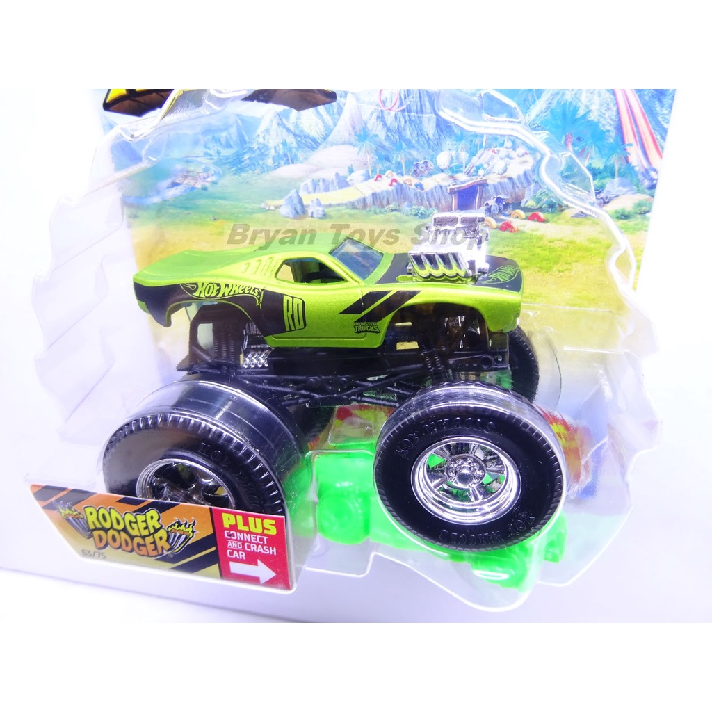 Hot Wheels Monster Trucks Rodger Dodger Hijau - New