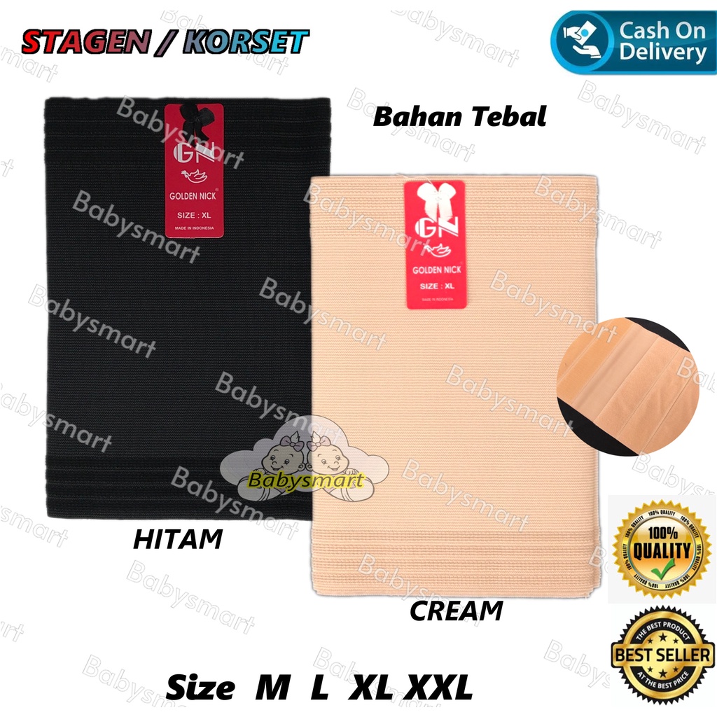 Babysmart - Korset / Stagen Pelangsing/Pengecil Perut setelah Melahirkan Model PEREKAT Double Bahan Tebal GOLDEN NICK Y23P Lebar 23.5 cm Size M, L, XL, XXL