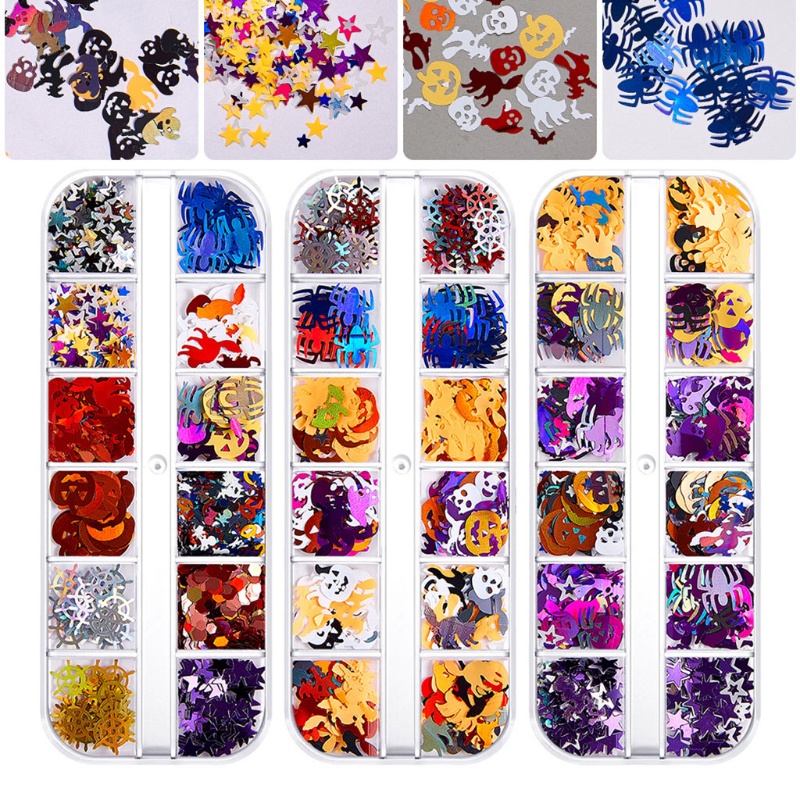 Siy Serpihan Glitter Sequin Resin Uv Epoxy Untuk Dekorasi Nail Art Halloween