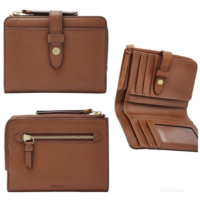 Dompet Fossil Fiona Multifunction Brown Black New Original