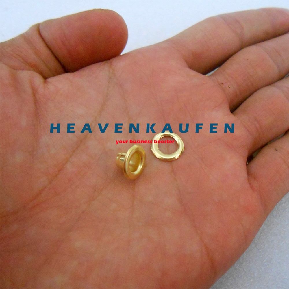 Mata Ayam Eyelet Mata Itik 5 mm Warna Gold Emas Model Pakai Ring Harga Per Pack isi 100 Pcs