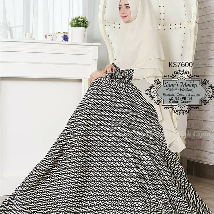 New Malika syari gamis set khimar iri lintang