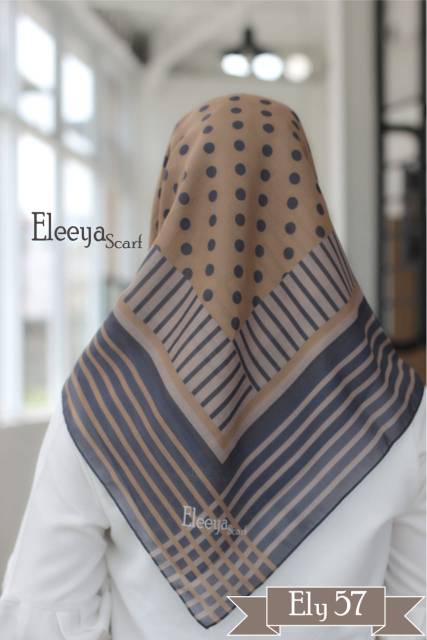 HIJAB SEGIEMPAT MOTIF ELY 57||  ELEEYA SCARF