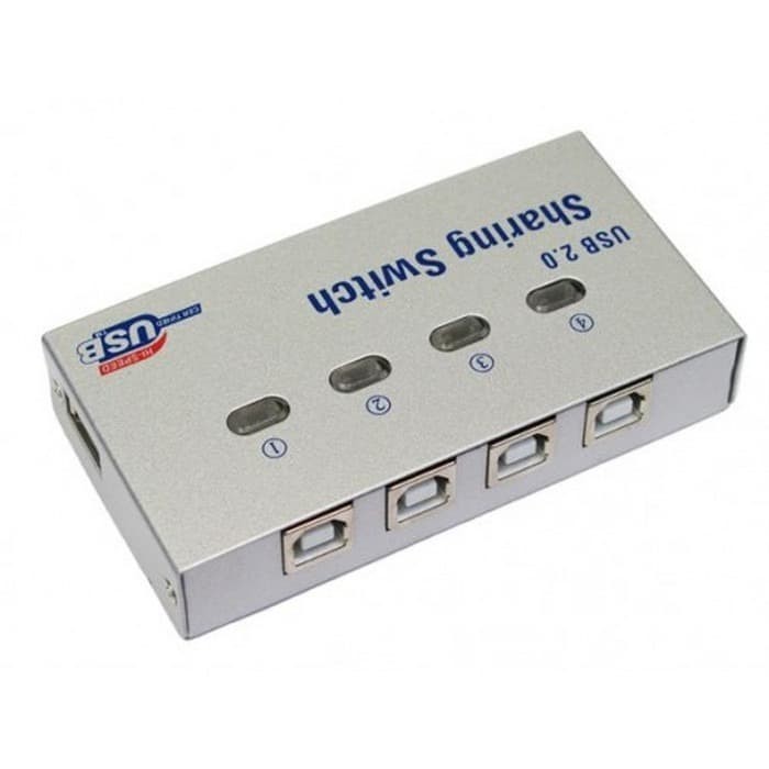 Usb 2.0 sharing switch printer nyk 4 port auto 480Mbps uy-04a - Usb2.0 switcher 1 printer to 4 cpu pc laptop automatic otomatis