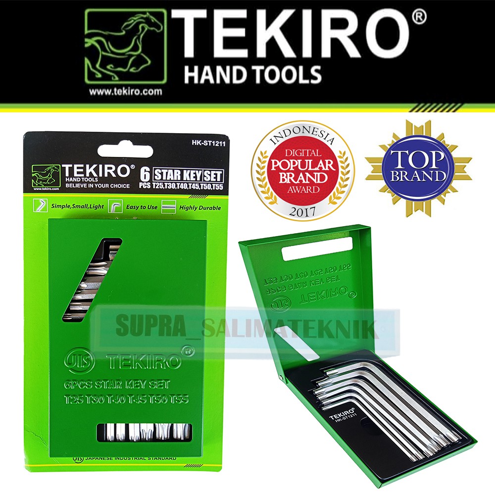 (TEKIRO) KUNCI L SET BINTANG LUBANG / STAR KEY SET 6 PCS T25 T30 T40 T45 T50 T55