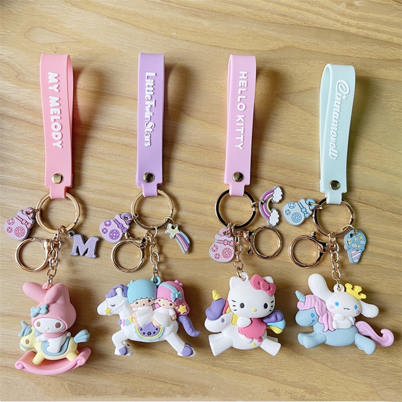Sanrio Gantungan Kunci / Tas / Handphone Bentuk Hello Kitty / Melody / Cinnamon