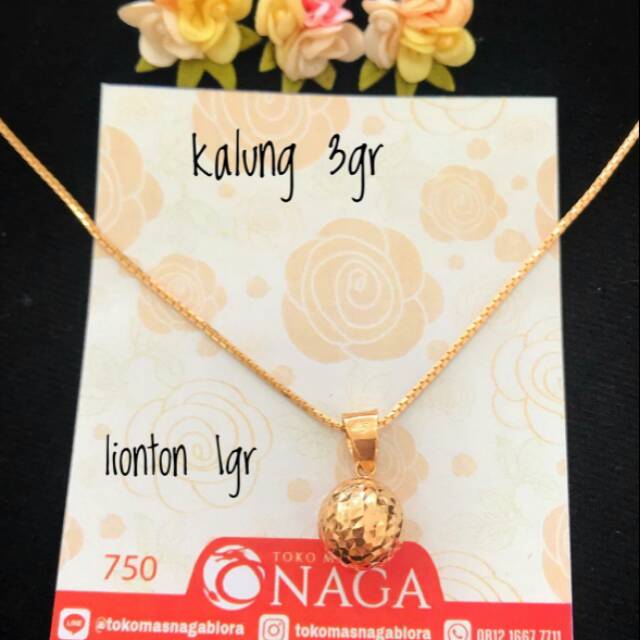 KALUNG DAN LIONTIN EMAS TUA