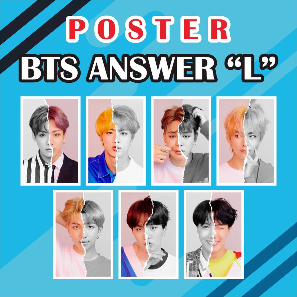 POSTER BTS ANSWER L (SIZE A3+)  | Jhope Jimin Jin Jungkook Rapmon Suga Taehyung