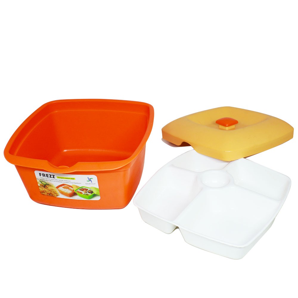 Tempat Bekal Makan Segi Frezz Susun 2 Sekat Random Color