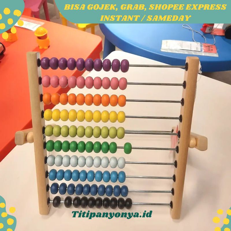 Sempoa Hitung Anak Kayu Besar Mainan Edukatif Matematika