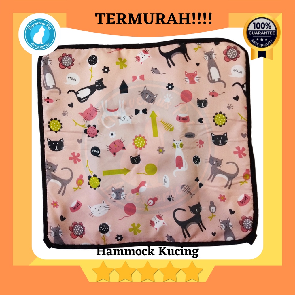 Tempat tidur Ayunan kucing gantung / cat hammock / ayunan kandang kucing-Kucing Kartun Pink