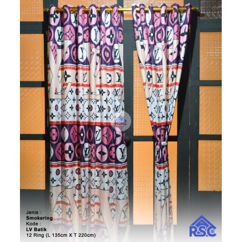 GORDEN JENDELA/PINTU MODEL SEMOKERING MOTIF BATIK BIRU,GORDEN BATIK SOLO,GORDEN BATIK MEWAH