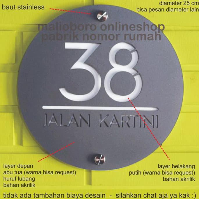 

Nomor / Nomer Rumah Akrilik / Acrylic 2 Layer Lingkaran Diameter 25cm BOOM SALE