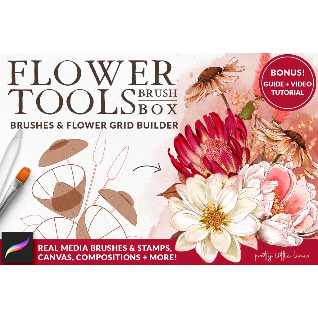 Procreate Brush - Flower Tools Brush Box Kit