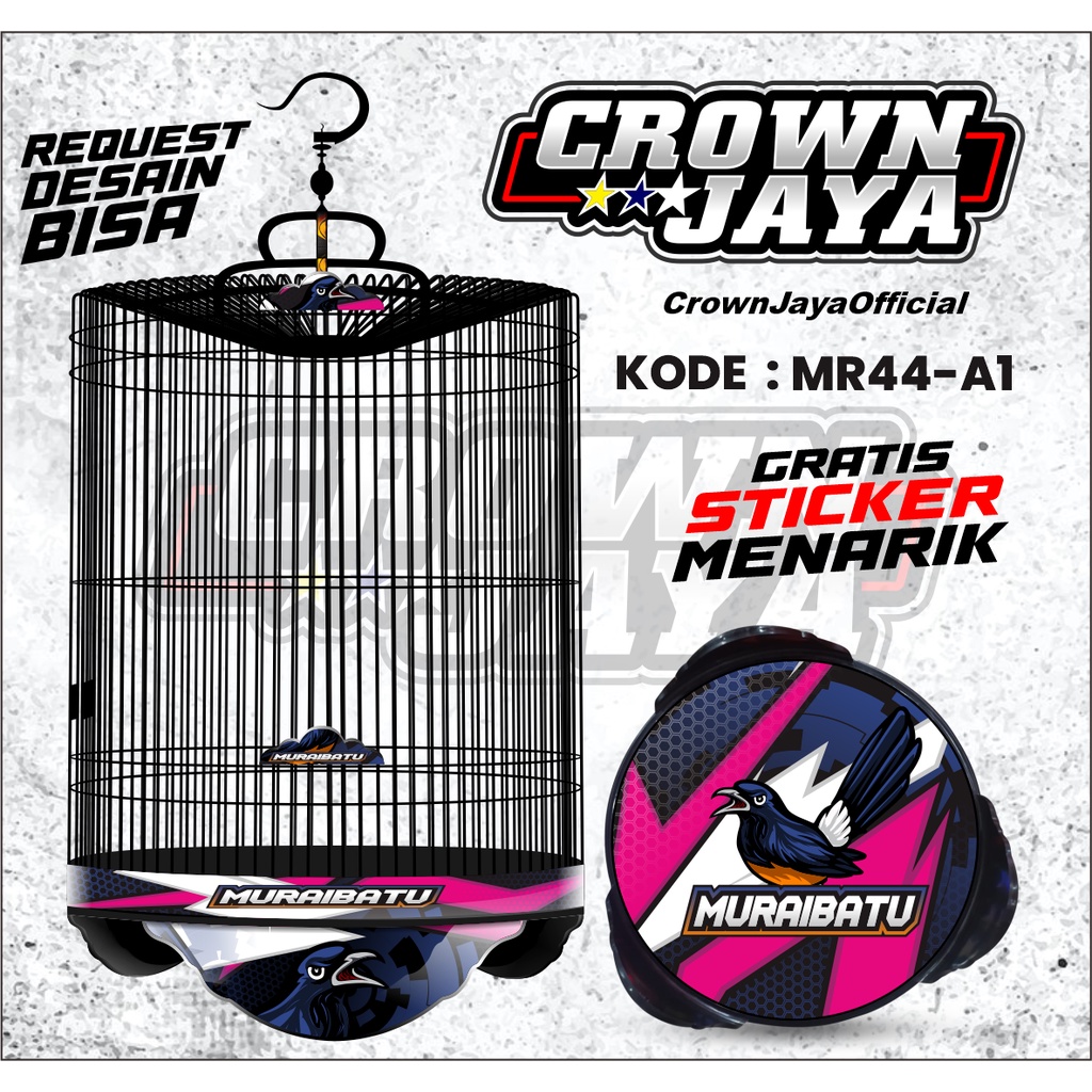 STICKER SANGKAR MURAI BATU NO 2 NO 2 NO 3 / DECAL KANDANG BULAT BNR/MR