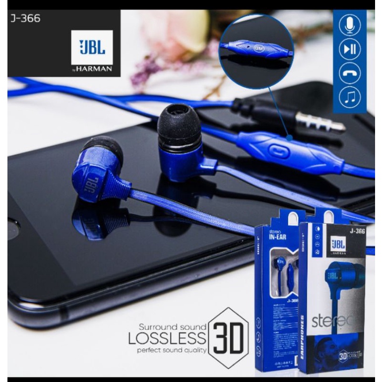 Handsfree Earphone Premium Seri J -366 3D Surround Sound LOSSLESS