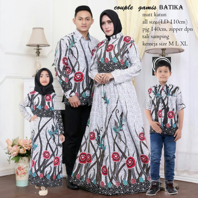 Batik Couple Keluarga Sania Ruffle Ori Ndoro Jowi Dnt Madu Ijo