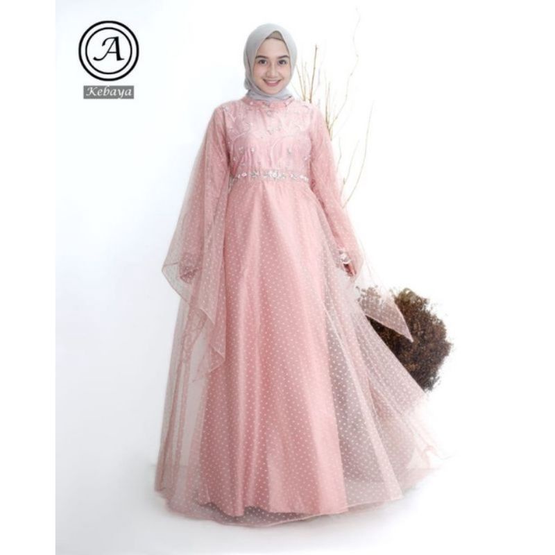 Gamis tulle muslim//gamis terbaruuu//dress tulle//gamis tulle modern