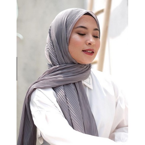 A-ZAHRA KRUDUNG PASHMINA PLISKET  FULL TANPA LIPATAN / PLEATS • PLEATED SHAWL BY ORBELLE