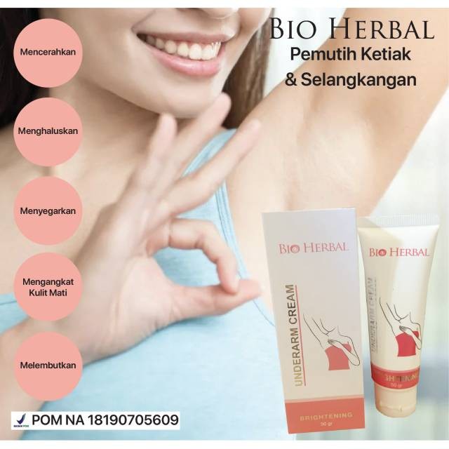 Underarm Cream Pemutih Ketiak Instant Cepat / BIO HERBAL Underarm Cream BPOM / Pencerah Lipatan Badan / Pemutih Pencerah Ketiak dan Selangkangan