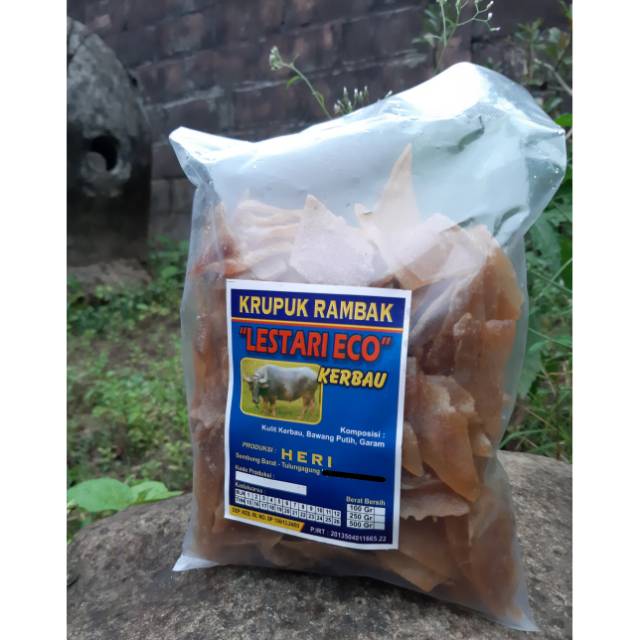 

KERUPUK RAMBAK KULIT KERBAU MENTAH (KRECEK) KHAS TULUNGAGUNG 500gr
