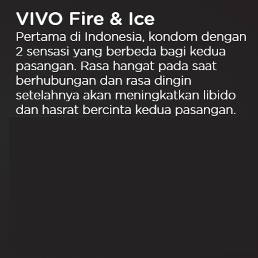 Kondom Vivo Fire &amp; Ice - Sensitif Sensasi hangat dan dingin