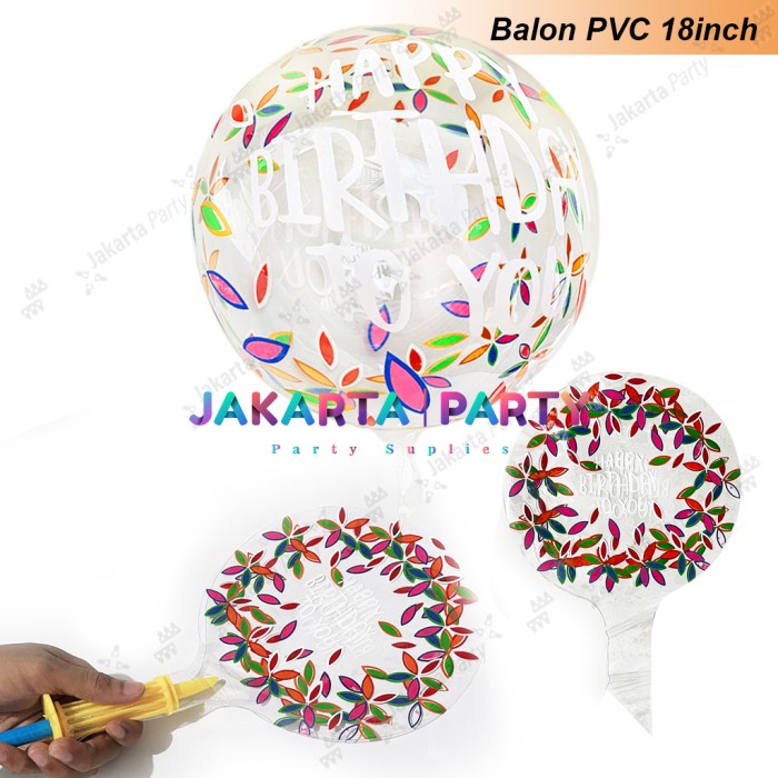 Balon Transparan PVC Motif / Balon Bobo Motif / Balon PVC HBD