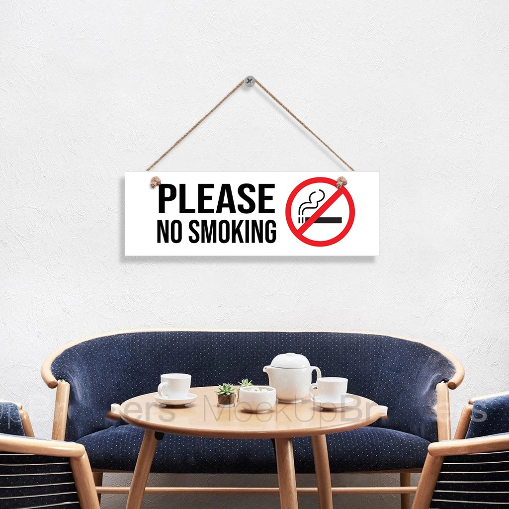 Produsen Hiasan Dinding Poster Kayu Don't Smoking Dekorasi Rumah Gantungan Tali Rami Project1 1030