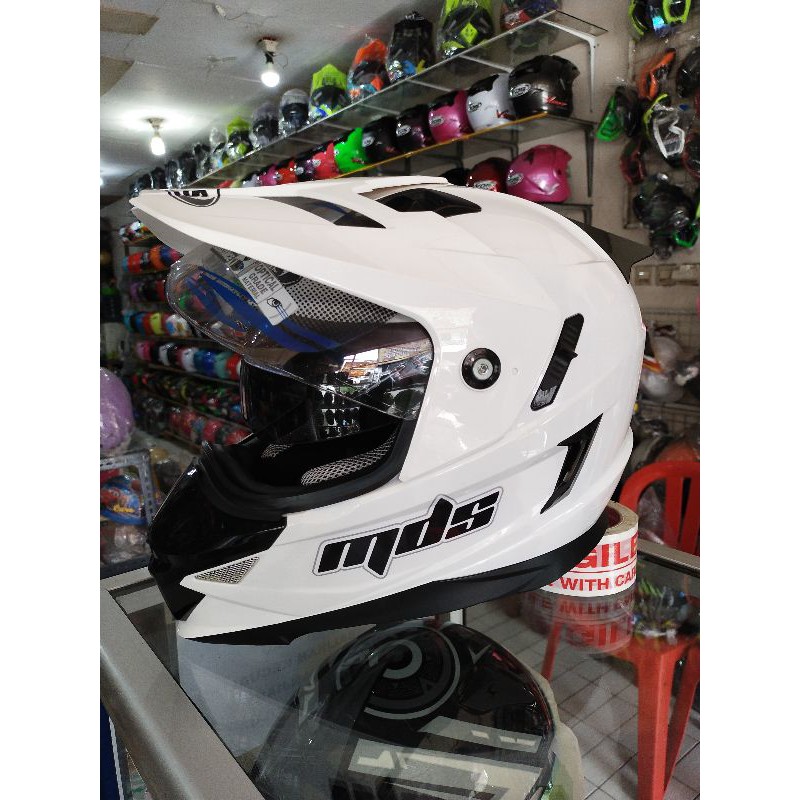 Helm MDS superpro putih double visor